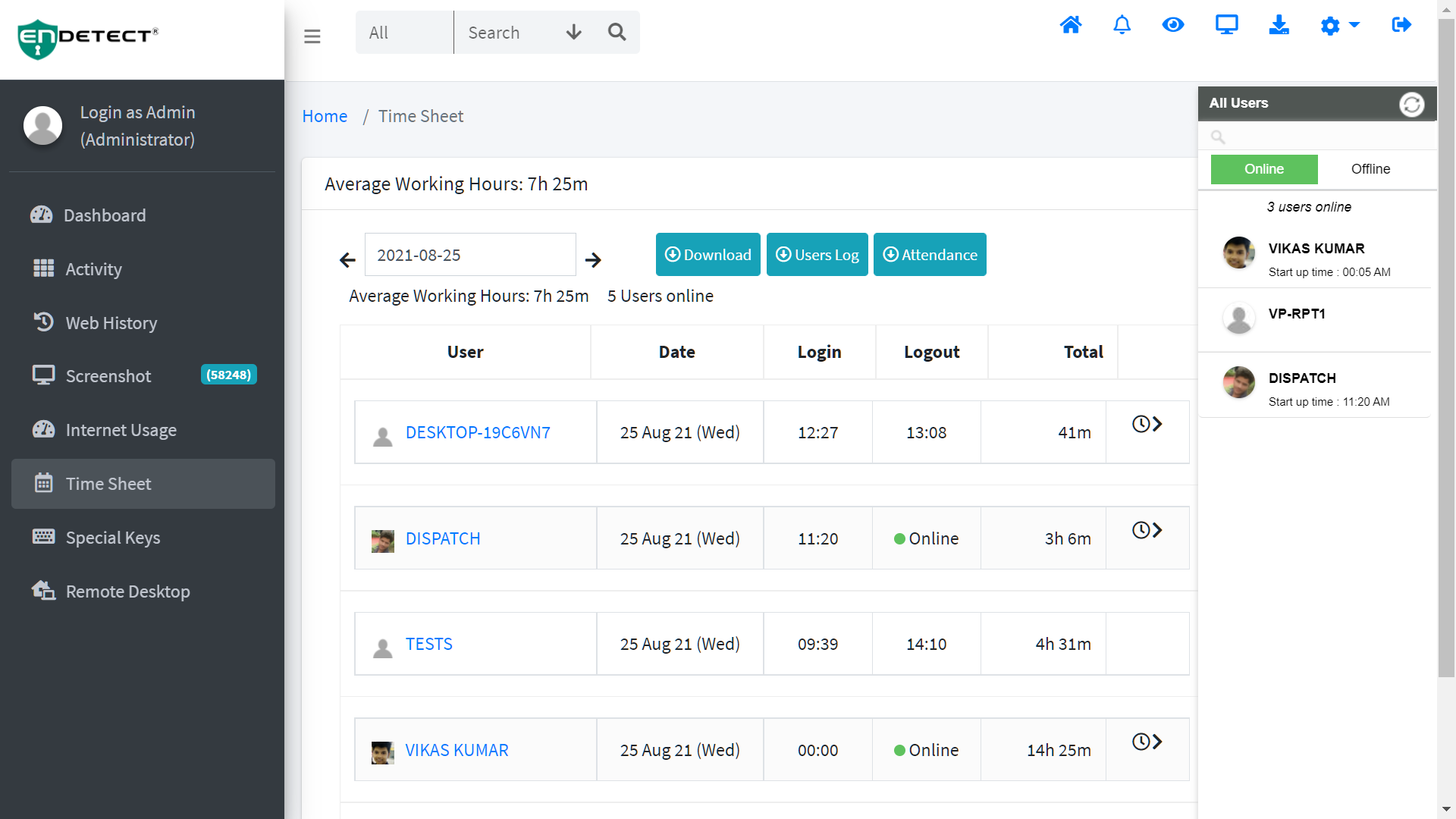 EnDetect Cloud Panel Screenshot 2