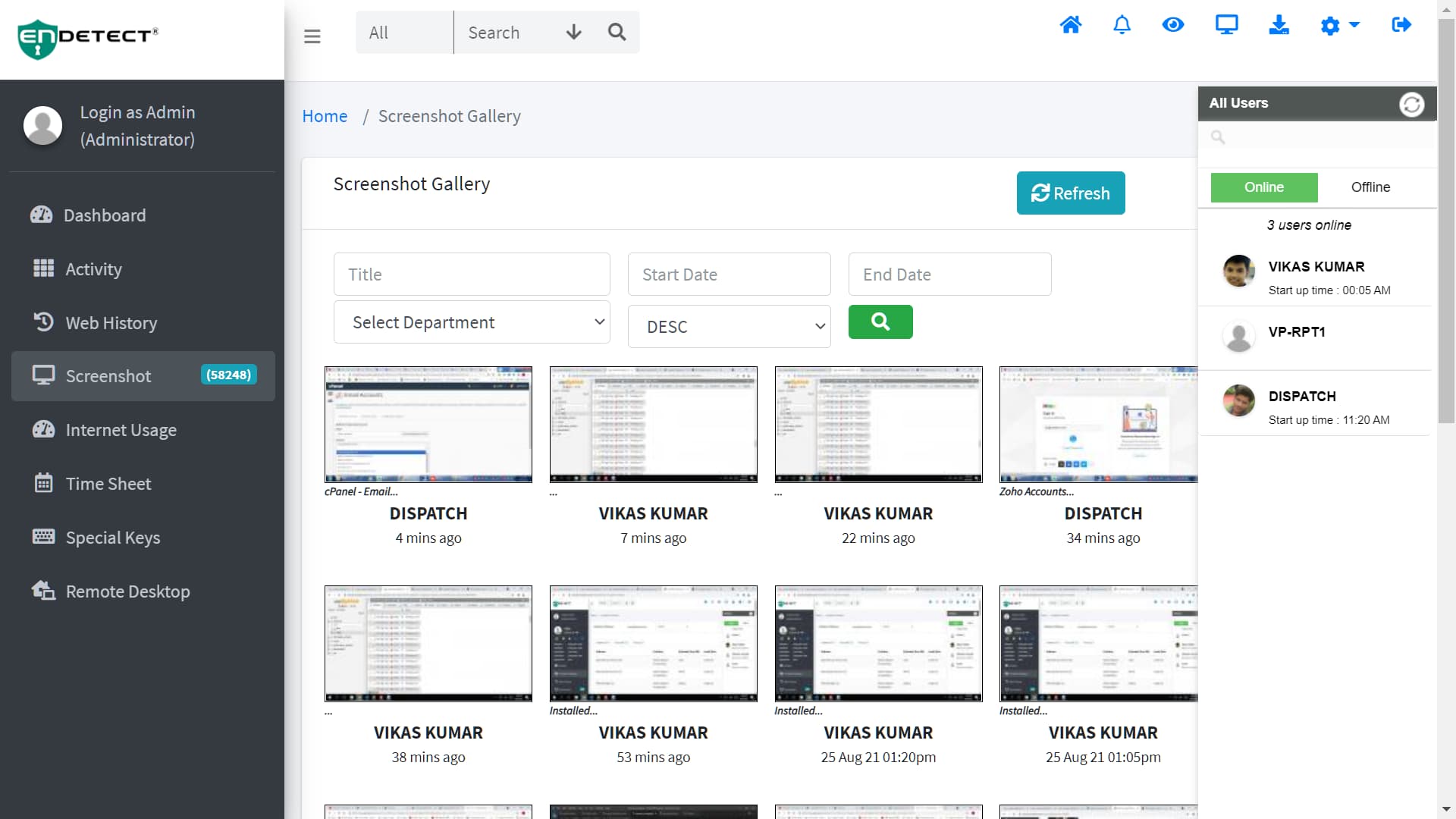 EnDetect Cloud Panel Screenshot 3