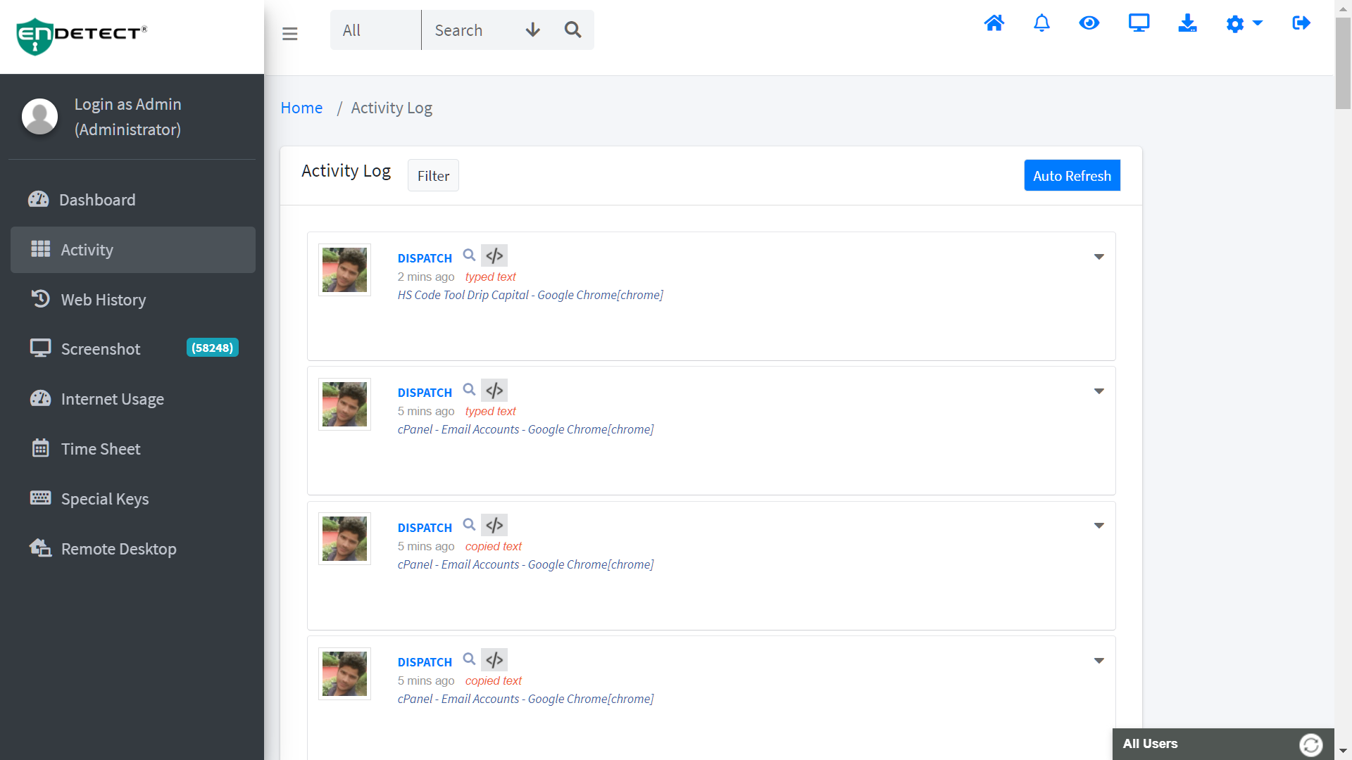 EnDetect Software Interface Screenshot